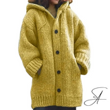 Thalia | Chunky Knit Hooded Cardigan with Button Front