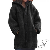 Thalia | Chunky Knit Hooded Cardigan with Button Front