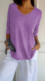 Grace | Knitted Spring Top with V-Neck