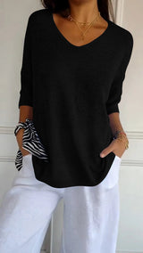Grace | Knitted Spring Top with V-Neck