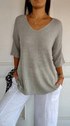 Grace | Knitted Spring Top with V-Neck