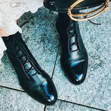 Greta | Lace-Up Leather-Look Combat Boots for Women