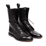 Greta | Lace-Up Leather-Look Combat Boots for Women