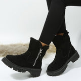 Noemi | Lined Suede Ankle Boots with Side Zipper