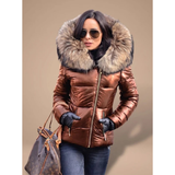 Bianca | Women's Puffer Winter Jacket with Oversized Hood and Fur Trim