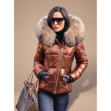 Bianca | Women's Puffer Winter Jacket with Oversized Hood and Fur Trim