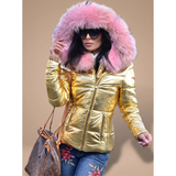 Bianca | Women's Puffer Winter Jacket with Oversized Hood and Fur Trim