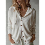 Camille | Women's Hooded Button-Front Knit Cardigan