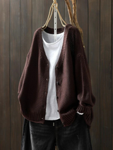 Amelia | Women's Oversized V-Neck Button Cardigan