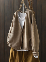 Amelia | Women's Oversized V-Neck Button Cardigan