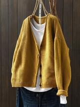 Amelia | Women's Oversized V-Neck Button Cardigan