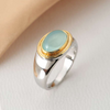 Gabi - Retro Green Moonstone Ring - Threadford