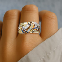 Anello vintage in oro e zirconi