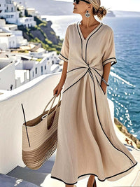 Women Loose Striped Print Dress