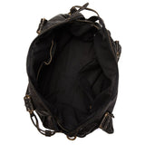 Stylish Vintage Black Leather Handbag - Threadford