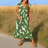 Valérie | Flowing Dress with V-Neck - Threadford