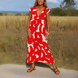 Valérie | Flowing Dress with V-Neck - Threadford