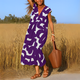 Valérie | Flowing Dress with V-Neck - Threadford