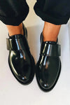 IRIS | Elegant glossy loafers with strap for a flawless style - Threadford