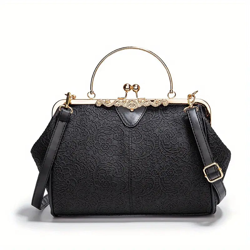 Retro-Style Geometric Crossbody Bag by Liv - Threadford