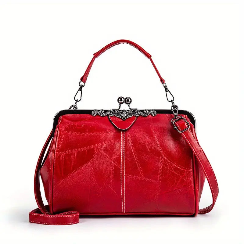 Retro-Style Geometric Crossbody Bag by Liv - Threadford