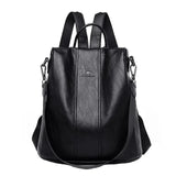 Premium and Secure PU Leather Backpack - Threadford