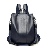 Premium and Secure PU Leather Backpack - Threadford