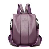 Premium and Secure PU Leather Backpack - Threadford