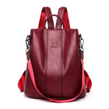 Premium and Secure PU Leather Backpack - Threadford