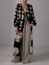 Unique Ethnic Print Oversized Cardigan Top - Threadford