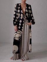 Unique Ethnic Print Oversized Cardigan Top - Threadford