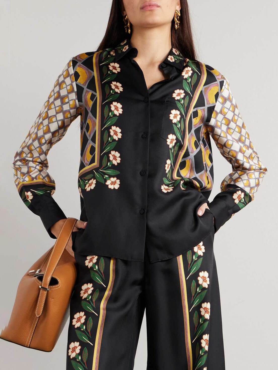Unique Retro Positioning Print Loose Shirt - Threadford