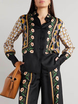 Unique Retro Positioning Print Loose Shirt - Threadford