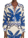 Unique Palm Tree Floral Cropped Top Shirt - Threadford