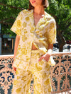 Sunny Floral Print Lapel Oversized Shirt - Threadford