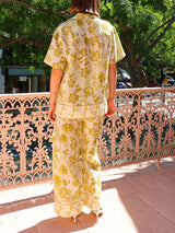 Sunny Floral Print Lapel Oversized Shirt - Threadford