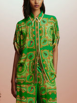 Unique Tropical Fruit Print Button-down Shirt - Threadford