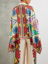 Exquisite Floral Print Single-breasted Ultra-loose Shirt - Threadford