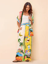 Sunny Beach Summer Style Printed Two Piece Set - Top - Threadford