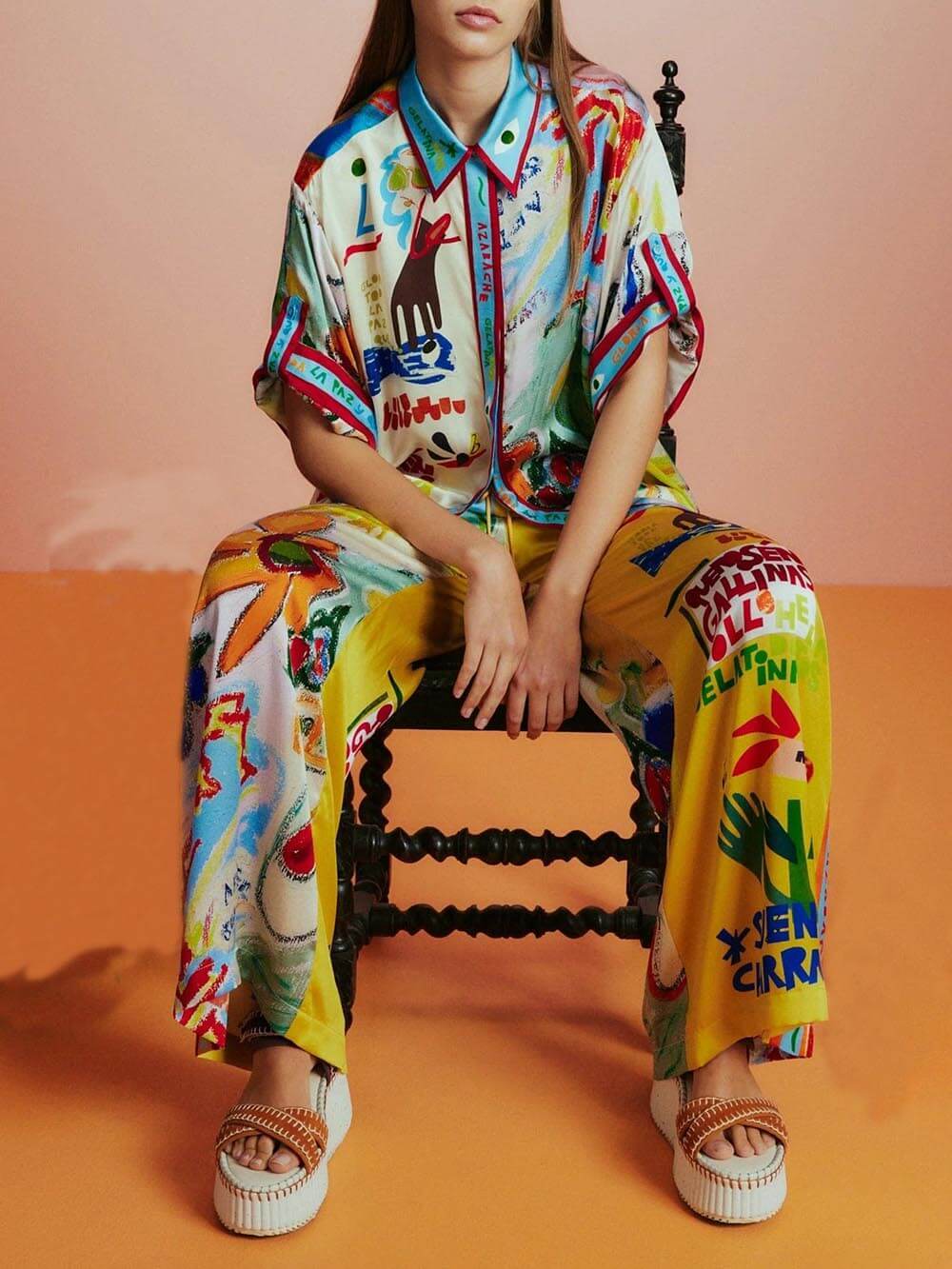 Unique Print Short-Sleeved Loose Shirt - Threadford