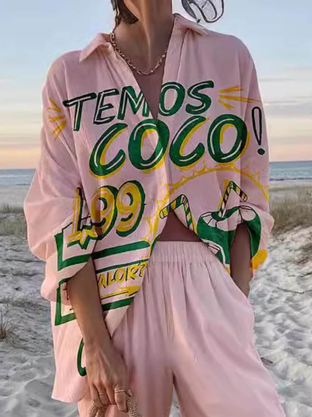 Unique Vacation Loose Printed Oversized Shirt - Threadford