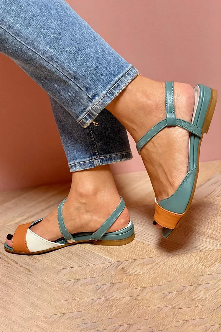 GINEVRA | Elegant Tricolour Open-Toe Sandals for a Sophisticated Look - Threadford