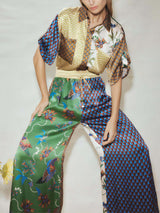 Special Folk Print Loose Wide Leg Pants - Threadford