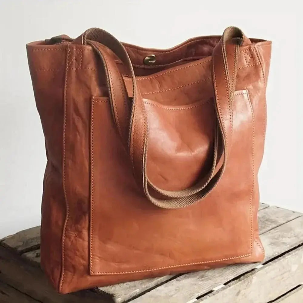 Lorena's Contemporary Elegance | Stylish Leather Handbag - Threadford