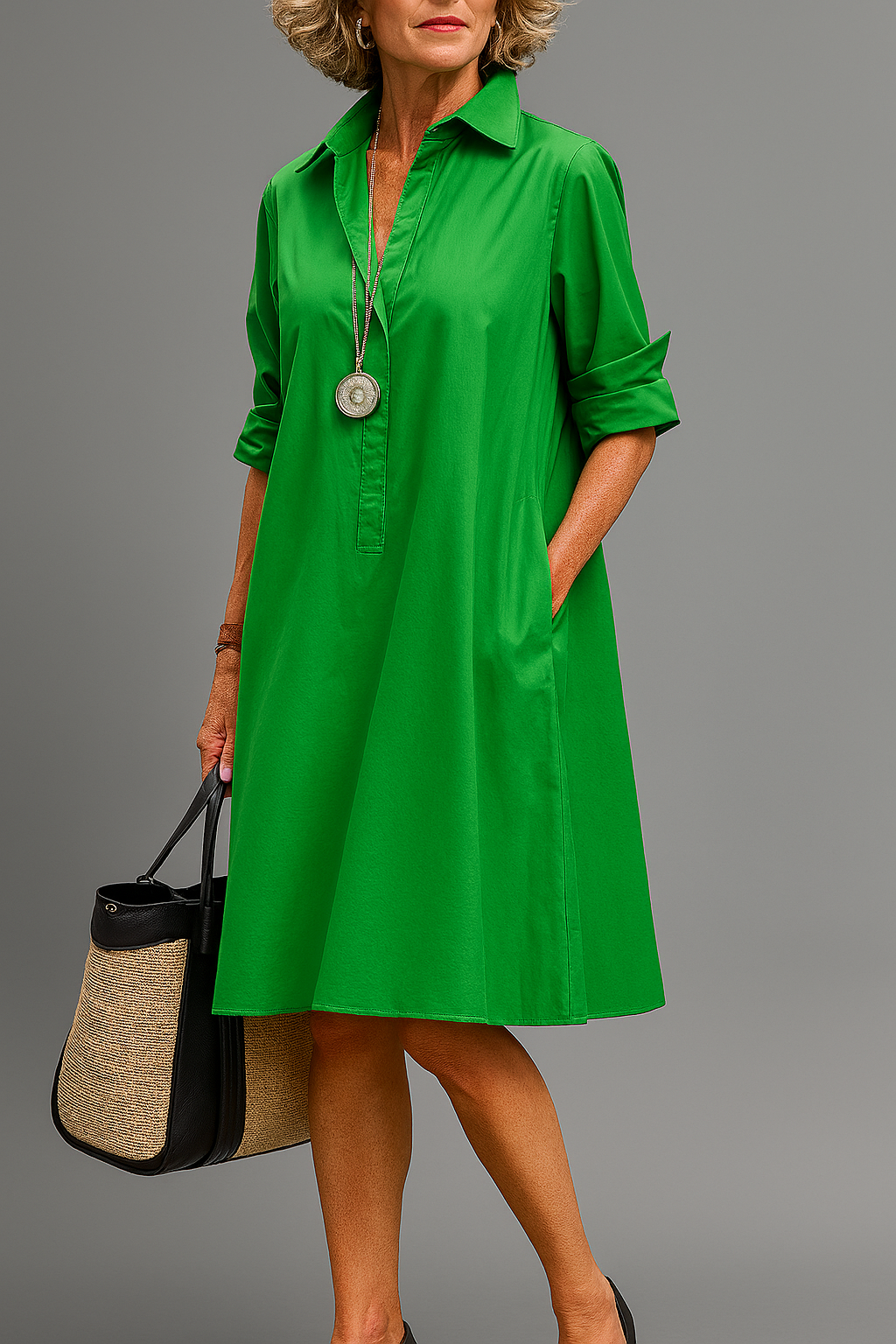 Bernadette - Elegant Midi Dress with Timeless Charm - Threadford