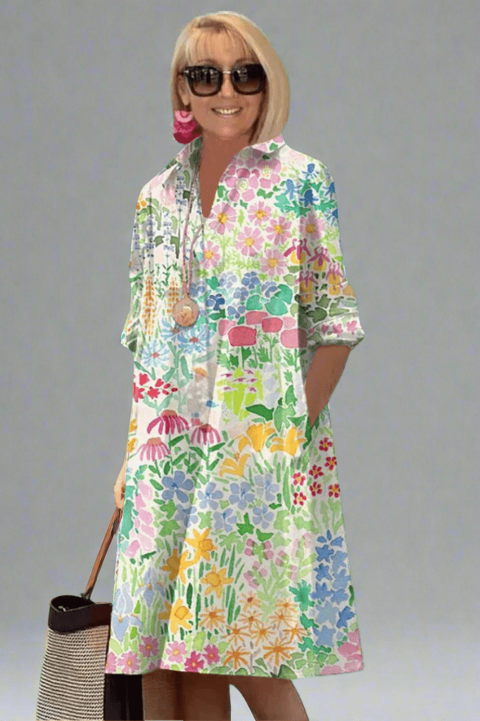 Nadine - Luxury Floral Summer Dress for Effortless Style - Threadford