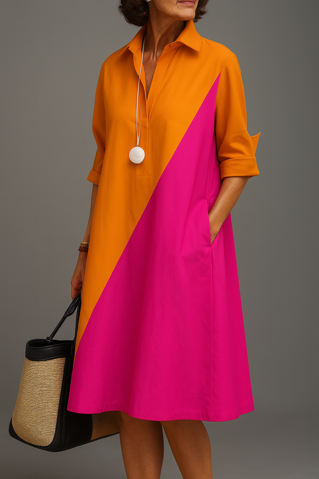 Helene - Elegant Midi Dress for Effortless Sophistication - Threadford