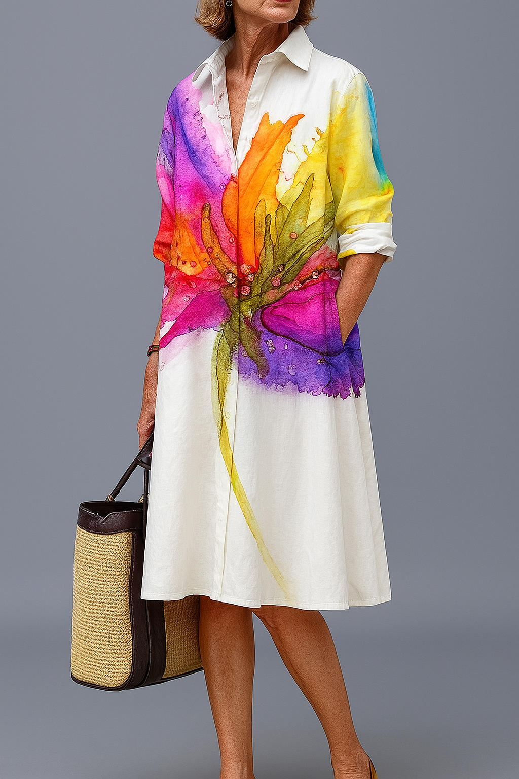 Doris - Luxe Midi Dress for Effortless Summer Comfort - Threadford