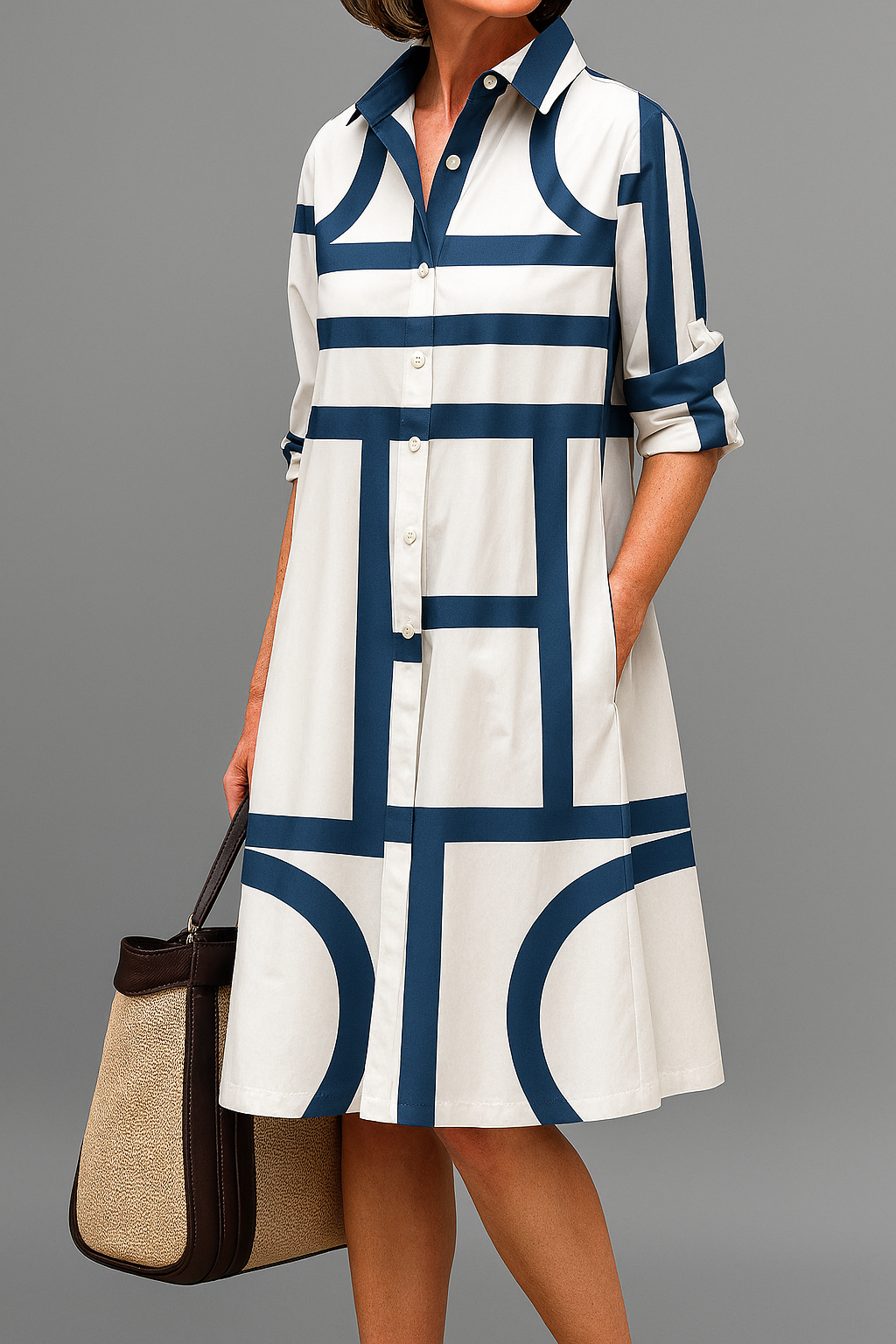 Julia - Elegant Midi Dress for Effortless Style - Threadford