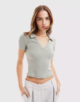 Slim fit crop top - Threadford